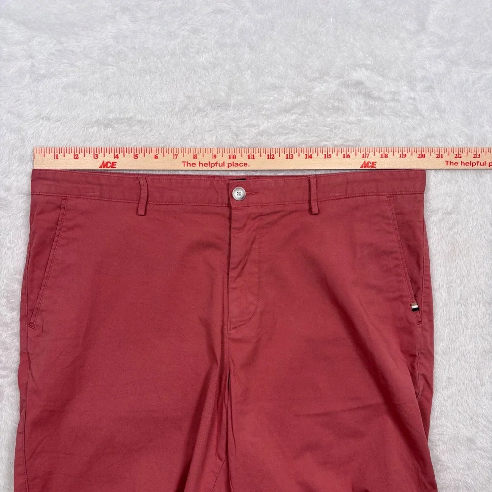 Hugo Boss Slice Shorts Mens 38R Salmon Pink Slim Fit Stretch Chino Casual Preppy